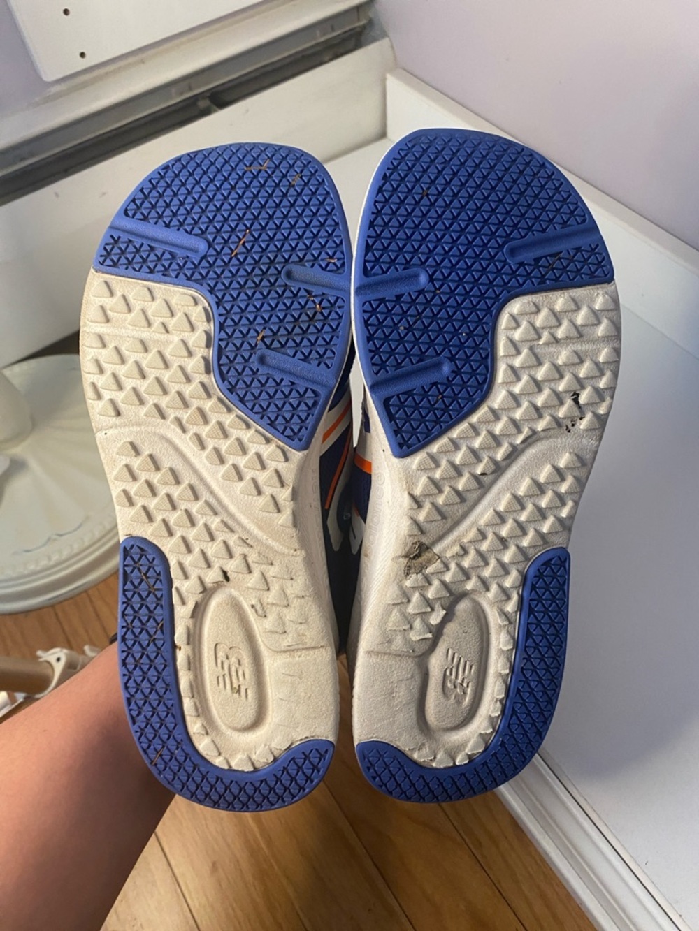 New Balance Blue Kids Sneakers with Orange and White Details - Picture 3 of 12
